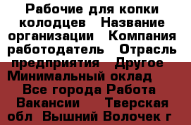 Рабочие для копки колодцев › Название организации ­ Компания-работодатель › Отрасль предприятия ­ Другое › Минимальный оклад ­ 1 - Все города Работа » Вакансии   . Тверская обл.,Вышний Волочек г.